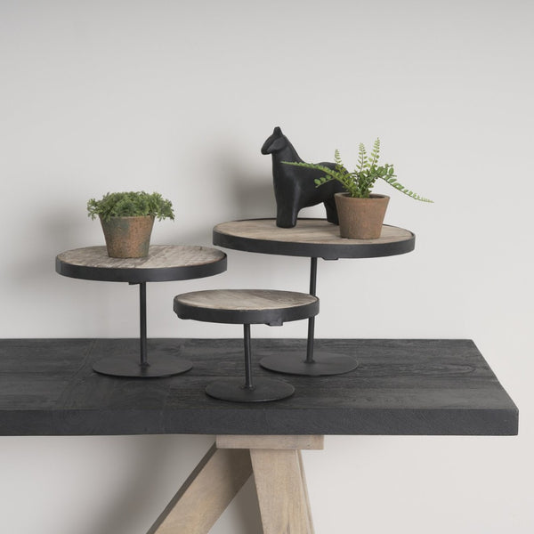 Mercana Lorenz Decorative Display Stands - Stylish Elevated Trays for Rustic-Industrial Home Decor 69143