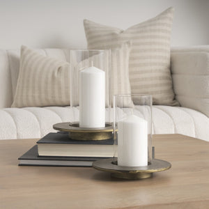 Mercana Vivian Elegant Hand-Painted Glass Hurricane Candle Holders Set for Stylish Home Decor & Events 70539