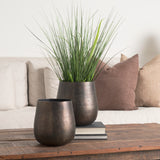 Quade Large Textured Gold Metal Planter 70664 Mercana