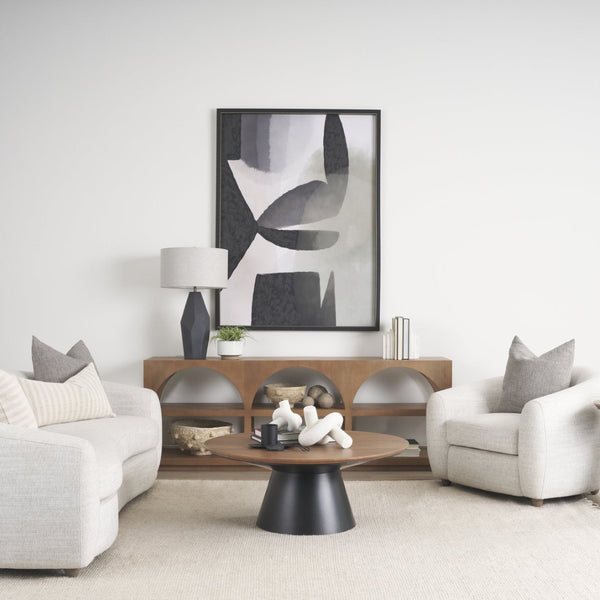 Mercana Bela Arched Console Table - Elegant Mango Wood Design with Open Shelves for Modern Living Spaces Brown Wood | Large 70580