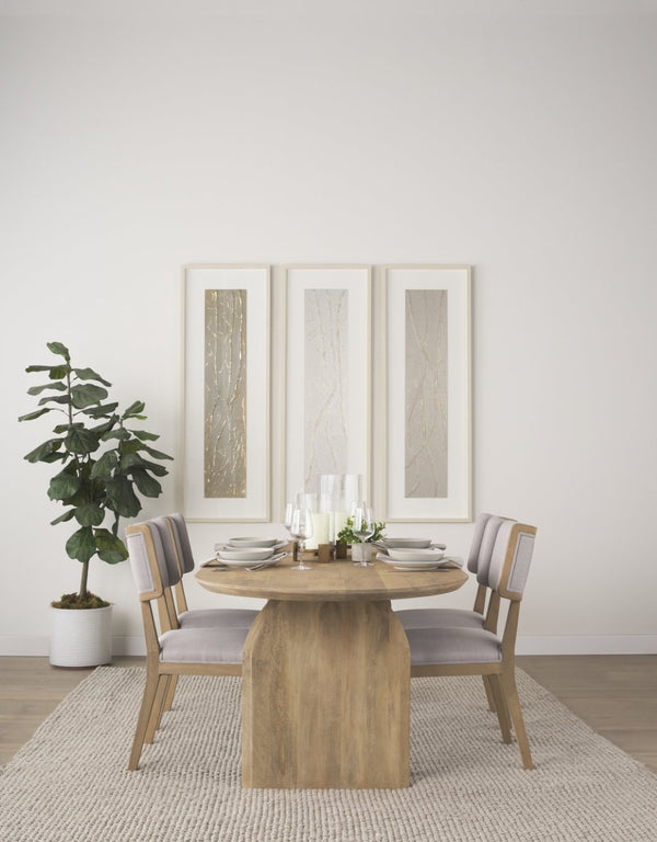 Mercana Tenton Dining Chair Pair - Cozy Farmhouse Style with Modern Comfort for Your Coastal-Inspired Space Gray Fabric | Brown Wood 68192