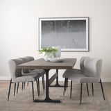 Mercana Araxi Rectangular Dark Brown Wood w/ Black Metal Base Dining Table 70569-AB