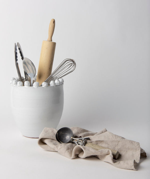 Mercana Basin Elegant Glazed Ceramic Vase - Timeless Accent for Modern, Farmhouse, and Coastal Decor Off-White | Small 70162