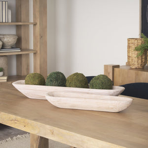 Mercana Athena Extra Large Reclaimed Wood Trays for Stylish Home Decor and Versatile Organization Solutions Light-Wash | Set of 2 70148