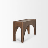 Laraya Dark Brown Wood Arched Console Table 70733 Mercana