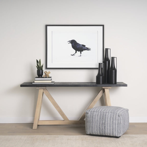 Mercana Aubrey Small Black Iron Flower Vase - Elegant Sculptural Décor for Modern Interiors and Events Antique Black Metal | 14.H 69857