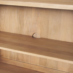 Mercana Heera Sideboard with Artisanal CNC-Carved Diamond Motif for Elegant Storage and Display Solutions Light Brown 70644