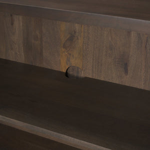 Mercana Heera Accent Cabinet with Diamond Motif Doors – Stylish Solid Wood Storage for Any Room Dark Brown 70645