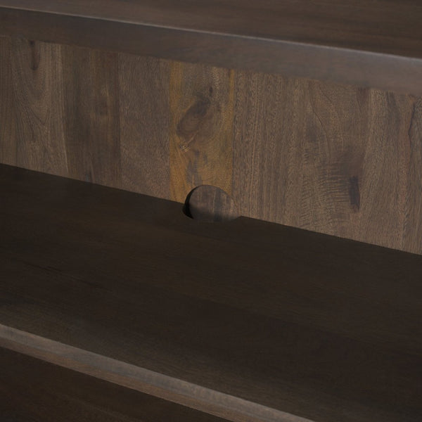 Mercana Heera Accent Cabinet with Diamond Motif Doors – Stylish Solid Wood Storage for Any Room Dark Brown 70645