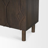 Heera Dark Brown Diamond Motif with Shelf Accent Cabinet 70645 Mercana