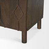 Heera Dark Brown Diamond Motif with Shelf Sideboard 70646 Mercana