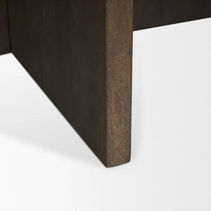 Mercana Bianca Round Marble Top Coffee Table - Elegant Banswara Design with Solid Wood Base for Living Spaces Dark Brown | Marble 70648-AB