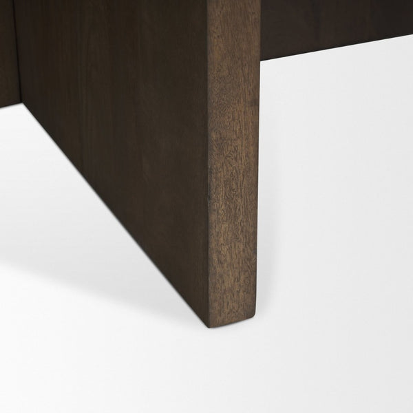 Mercana Bianca Round Marble Top Coffee Table - Elegant Banswara Design with Solid Wood Base for Living Spaces Dark Brown | Marble 70648-AB