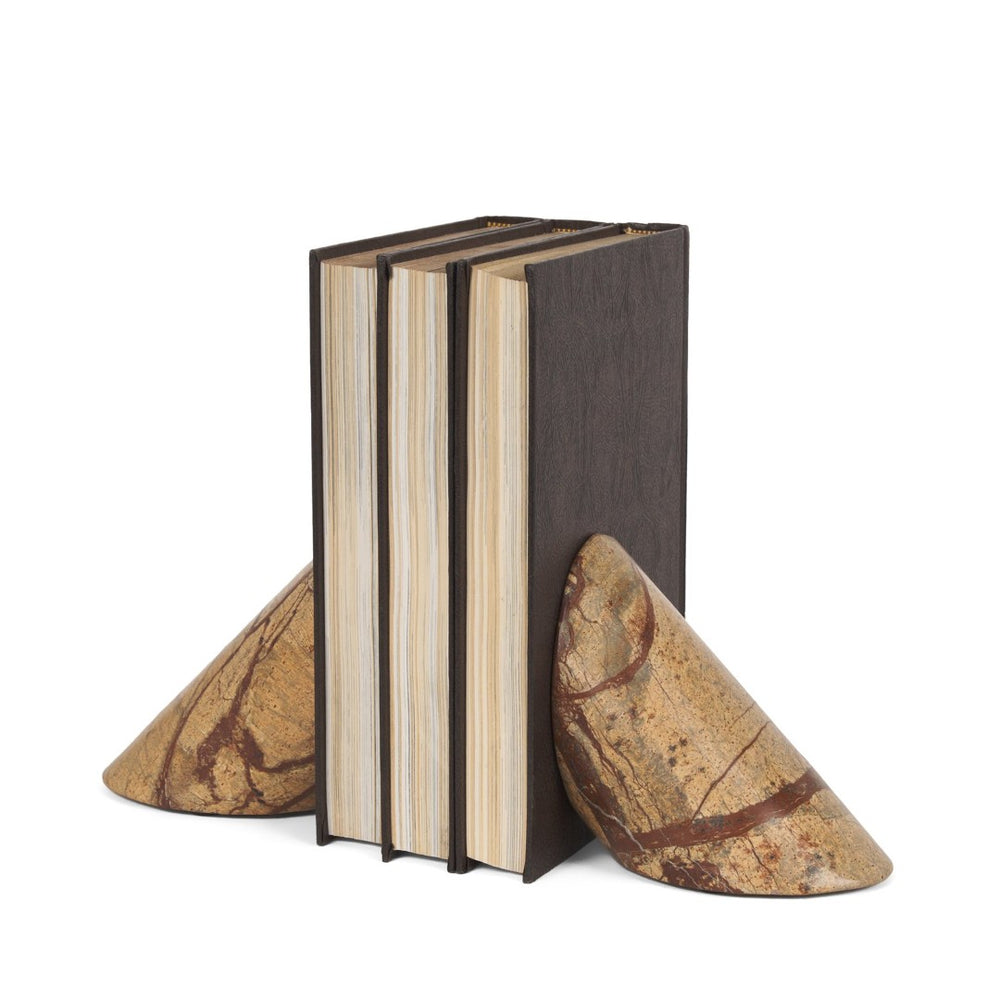 Mercana Rahima Sculptural Brown Forest Bookends - Unique Hand-Carved Design for Elegant Shelving Decor 70701
