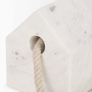 Mercana Raena Elegant Sculptural Door Stopper in Timeless Marble Design for Home Décor and Functionality White Marble 70702