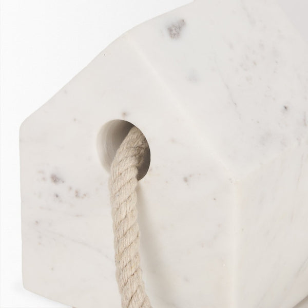 Mercana Raena Elegant Sculptural Door Stopper in Timeless Marble Design for Home Décor and Functionality White Marble 70702