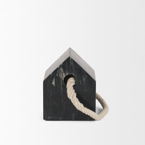 Mercana Raena Elegant Sculptural Door Stopper in Timeless Marble Design for Home Décor and Functionality Black Marble 70703