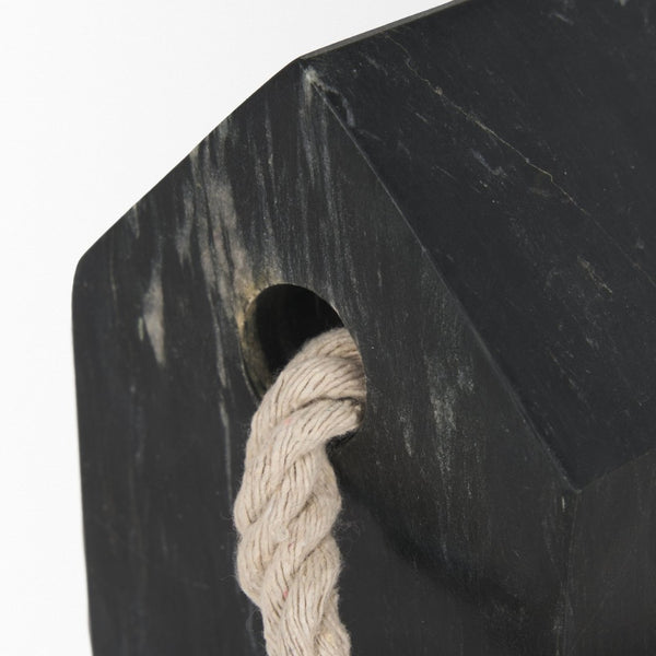 Mercana Raena Elegant Sculptural Door Stopper in Timeless Marble Design for Home Décor and Functionality Black Marble 70703