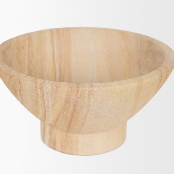 Ramira Beige Sandstone Decorative Pedestal Bowl 70704 Mercana