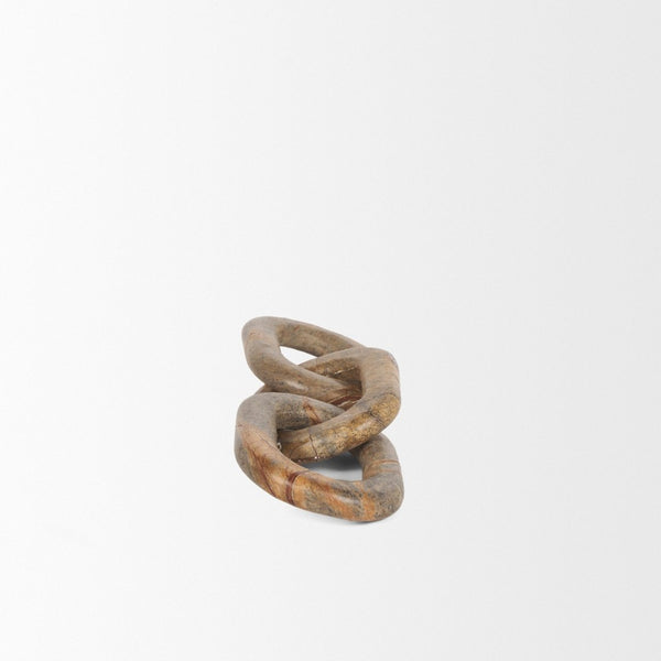 Mercana Reinir Decorative Chain Link in Handcrafted Red-Brown Marble – Sculptural Accent for Modern Spaces 70705
