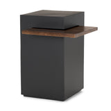 Charles Matte Black with Shelf Square Accent Table