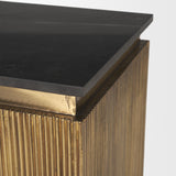 Satima Black Marble with Gold Metal Square Fluted Accent Table 70778 Mercana