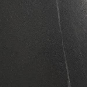 Mercana Satima Elegant Round Accent Table with Antiqued Gold Fluted Base and White Marble Top for Any Space Black Marble | Gold Metal 70778