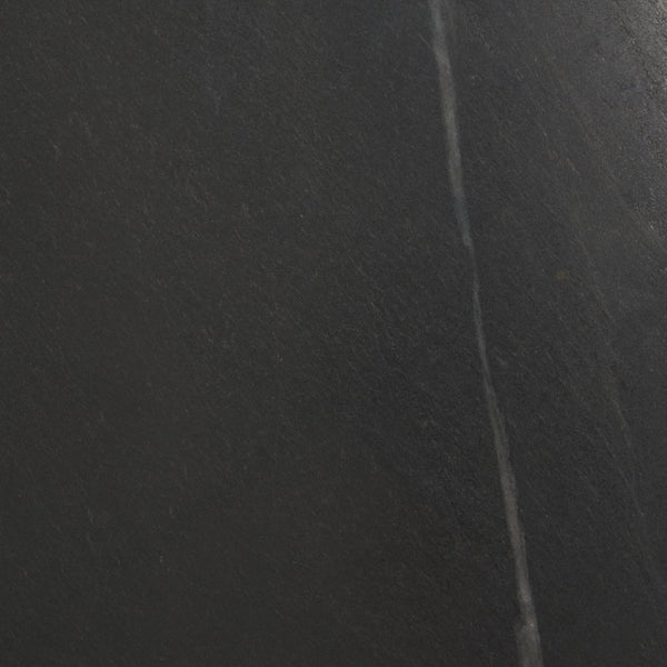 Mercana Satima Elegant Round Accent Table with Antiqued Gold Fluted Base and White Marble Top for Any Space Black Marble | Gold Metal 70778