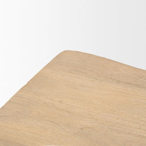 Mercana Sekou Rustic Craftsman Stool - Solid Mango Wood Accent Seat with Curved Edges for Versatile Use 70782