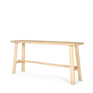 Mercana Sekou Rustic Craftsman Console Table - Solid Wood Design with Curved Edges for Modern Elegance 70783