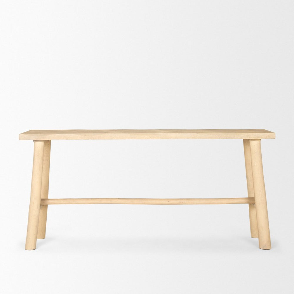 Mercana Sekou Rustic Craftsman Console Table - Solid Wood Design with Curved Edges for Modern Elegance 70783