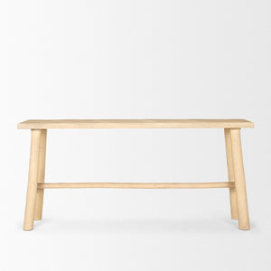 Mercana Sekou Rustic Craftsman Console Table - Solid Wood Design with Curved Edges for Modern Elegance 70783