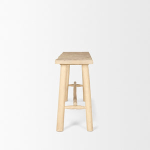 Mercana Sekou Rustic Craftsman Console Table - Solid Wood Design with Curved Edges for Modern Elegance 70783