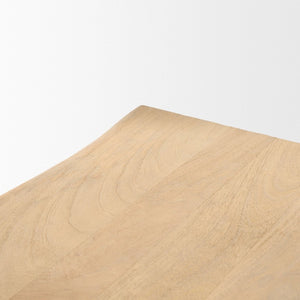 Mercana Sekou Handcrafted Mango Wood Craftsman Bench with Eucalyptus Legs for Rustic Elegance and Durability 70784