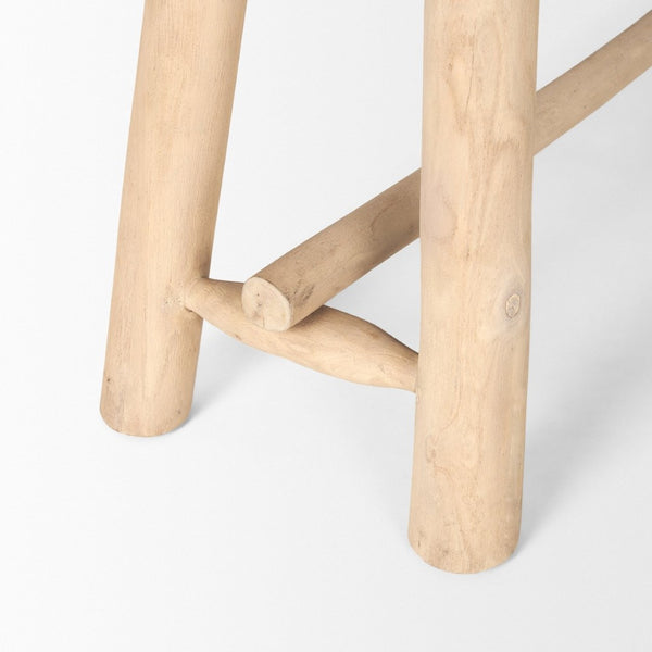 Mercana Sekou Handcrafted Mango Wood Craftsman Bench with Eucalyptus Legs for Rustic Elegance and Durability 70784