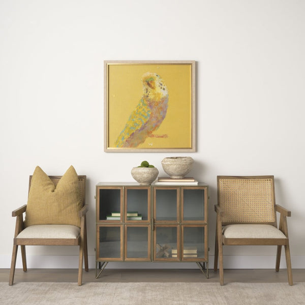 Mercana Pandora Rustic Two-Door Accent Cabinet with Antique Bronze Ironwork for Stylish Storage Solutions 69916