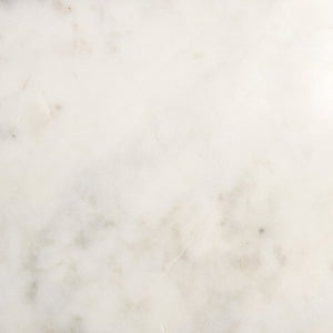 Mercana Satima Elegant Round Accent Table with Antiqued Gold Fluted Base and White Marble Top for Any Space White Marble | Gold Metal 70777