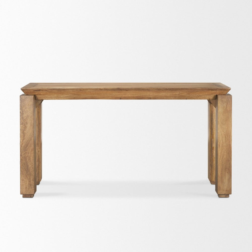 Mercana Sapphira Console Table - Handcrafted Solid Mango Wood with Tapered Top for Modern or Rustic Decor 70775-AB