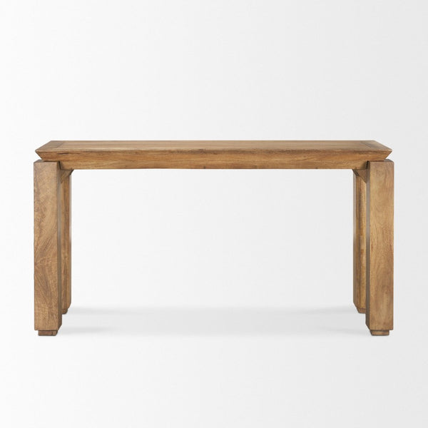 Mercana Sapphira Console Table - Handcrafted Solid Mango Wood with Tapered Top for Modern or Rustic Decor 70775-AB