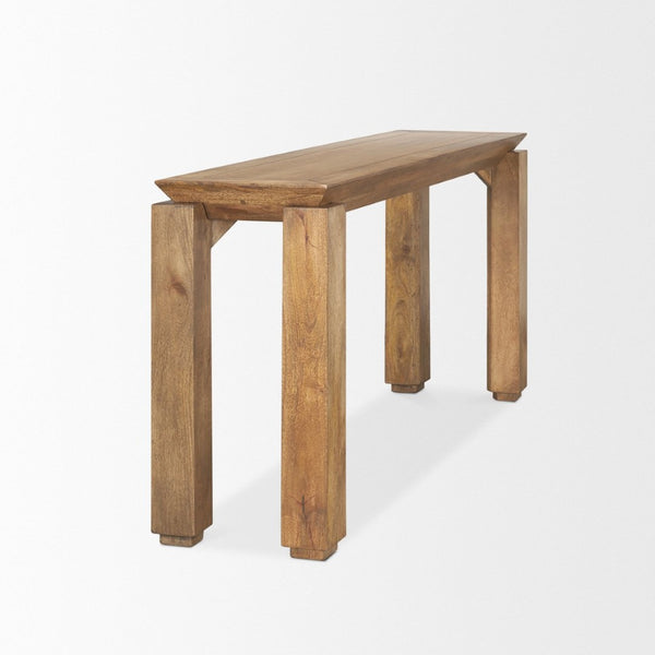 Mercana Sapphira Console Table - Handcrafted Solid Mango Wood with Tapered Top for Modern or Rustic Decor 70775-AB