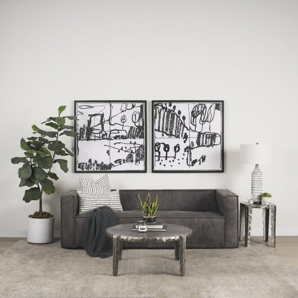 Mercana Randy Elegant Cast Aluminum Coffee Table with Textured Finish for Modern Living Room Decor 70619