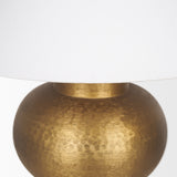 Salaah Antique Gold Brushed Metal with Cream Shade Table Lamp 70747 Mercana