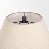 Salaah Black Brushed Metal with Beige Shade Table Lamp 70748 Mercana