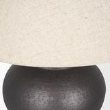 Salaah Black Brushed Metal with Beige Shade Table Lamp 70748 Mercana