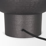 Salaah Black Brushed Metal with Beige Shade Table Lamp 70748 Mercana