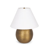 Sadiyah Antiqued Gold Brushed Metal with Cream Shade Table Lamp 70749 Mercana