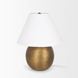 Sadiyah Antiqued Gold Brushed Metal with Cream Shade Table Lamp 70749 Mercana