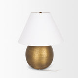 Sadiyah Antiqued Gold Brushed Metal with Cream Shade Table Lamp 70749 Mercana