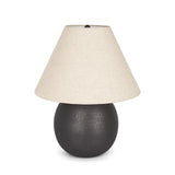 Sadiyah Black Brushed Metal with Beige Shade Table Lamp 70750 Mercana