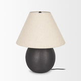 Sadiyah Black Brushed Metal with Beige Shade Table Lamp 70750 Mercana